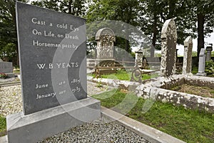 William Butler Yeats grave in Drumcliff, County Sligo, Ireland. photo