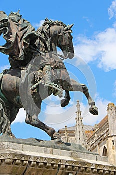 william the conqueror (or guillaume le conquÃ©rant) monument in falaise in normandy - france photo