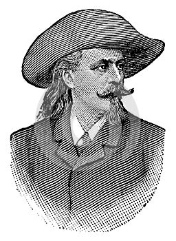 William F. Cody, vintage illustration