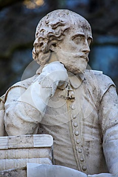 William Shakespeare Statue in Leicester Square, London, UK