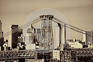 Williamsburg Bridge Connecting Manhattan and Brooklyn