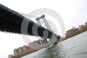 Williamsburg bridge over the East River, NYC.