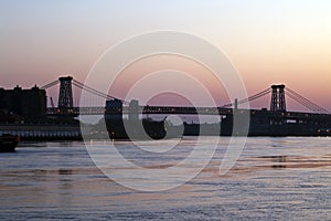 Williamsburg bridge at sunrise