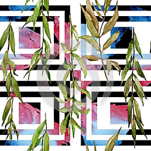 Willow branches pattern in a watercolor style.