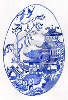 Willow Pattern Egg