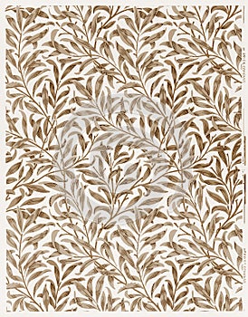 Willow wallpaper pattern, remix from original illustration by William Morris