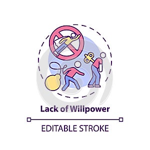 Willpower lacking concept icon