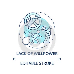 Willpower lacking concept icon