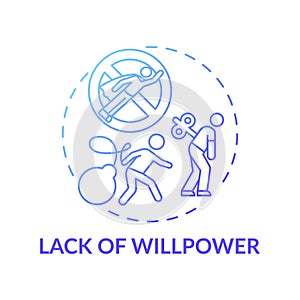 Willpower lacking concept icon