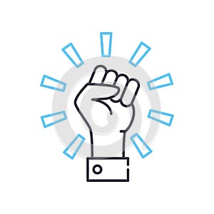 willpower line icon, outline symbol, vector illustration, concept sign