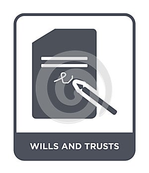 wills and trusts icon in trendy design style. wills and trusts icon isolated on white background. wills and trusts vector icon photo