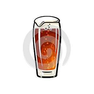 Willy Becher beer glass. Hand drawn vector illustration isolated on white photo