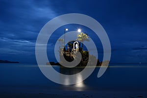 Willy rock by night. White beach. Boracay Island. Western Visayas. Philippines