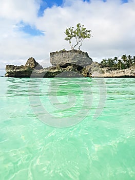 Willy`s rock on the beach on Boracay island,Philippines