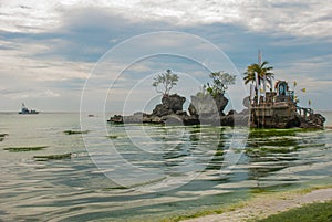 Willys Rock, situated on the famous White Beach, Boracay Island, Philippines