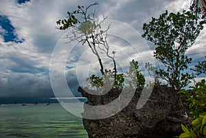 Willys Rock, situated on the famous White Beach, Boracay Island, Philippines