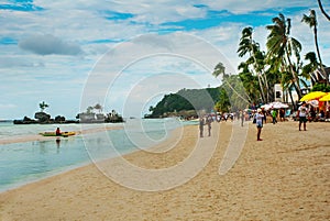 Willys Rock, situated on the famous White Beach, Boracay Island, Philippines