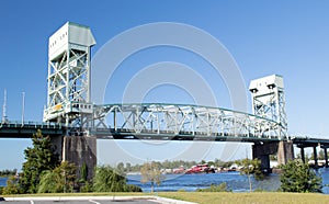 Wilmington, NC USA Aug 25, 2014:Cape Fear Memorial Bridge