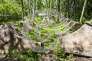 Wilson Falls  historical Pulp Mill  ciment support in the Parc regionale de la Riviere du Nord photo