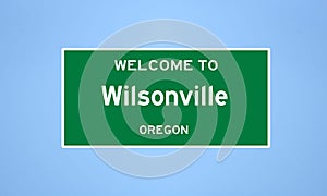 Wilsonville, Oregon city limit sign. Town sign from the USA.