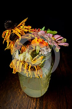 Wilted Flowers Mason Jar