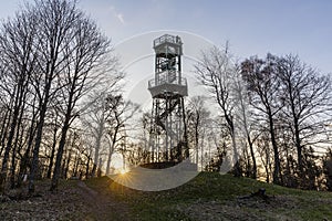 The Wilzenberg Tower, steel-framed observation tower built in 1889 on the Wilzenberg mountain in Germany