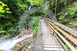 Wimbachklamm Wimbach canyon in the Bavarian Alps in Ramsau near Berchtesgaden, Germany photo