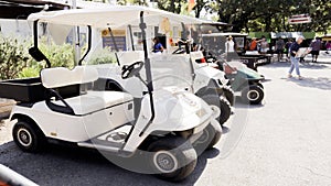 Wimberley, Texas - October 5, 2019 - Golf Carts at Market Day