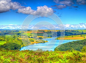 Wimbleball Lake Somerset UK bright colourful hdr