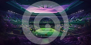 Wimbledon Art Dark Green and Dark Purple Concept Wallpaper. Generative AI