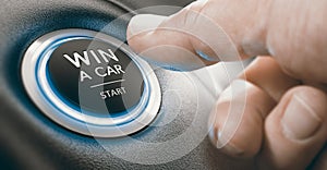 Win a Car Contest. Start Button