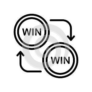 Win icon vector sign and symbol isolated on white background, Wi