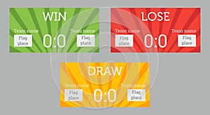Win, lose, draw patterns
