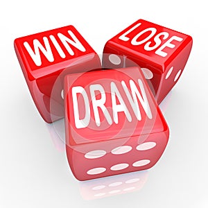 Win Lose Draw Words Three 3 Red Dice Competition Game