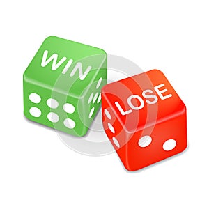 Win and lose words on two dice
