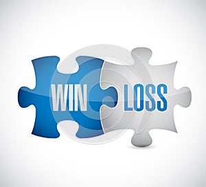win and loss puzzle pieces sign illustration