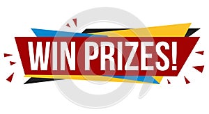 Win prizes banner design photo