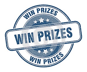 win prizes stamp. win prizes round grunge sign.