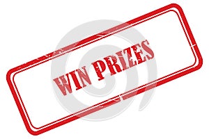 win prizes stamp on white