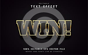 Win text, 3d gold style text effect