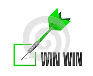 win win check dart illustration design