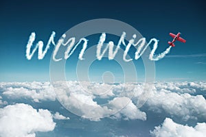 Win Win cloud made by airplane