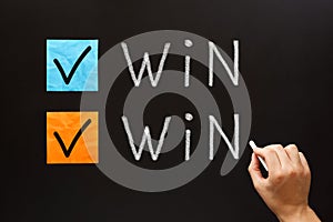 Win-Win Situation Business Concept On Blackboard