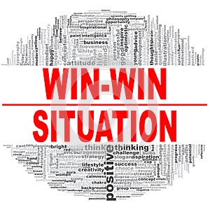 Win-win situation word cloud.