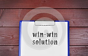 Win-Win solution concept written on paper