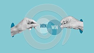 Win win solution. Negotiation or conflict resolution concept