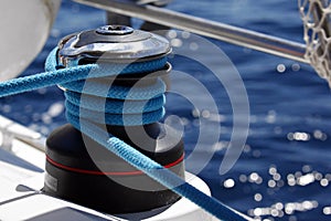 Winch on a sailboat