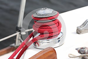 Winch of a sailboat