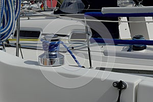 Winch on a sailing boat