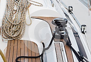 Winch on a sailing boat